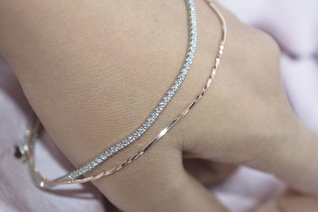 Silver Serenity Chain & Stone Anklet : 1123