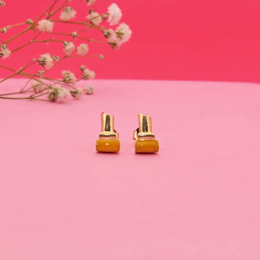 925 Pure Silver Lipstick Inspired Stud Earrings For Girls And Kids : TWP1312