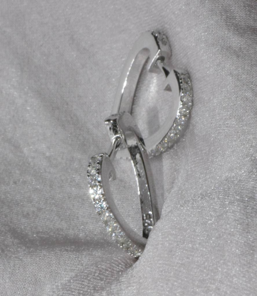 Silver Heart Hoop Earrings : 1131