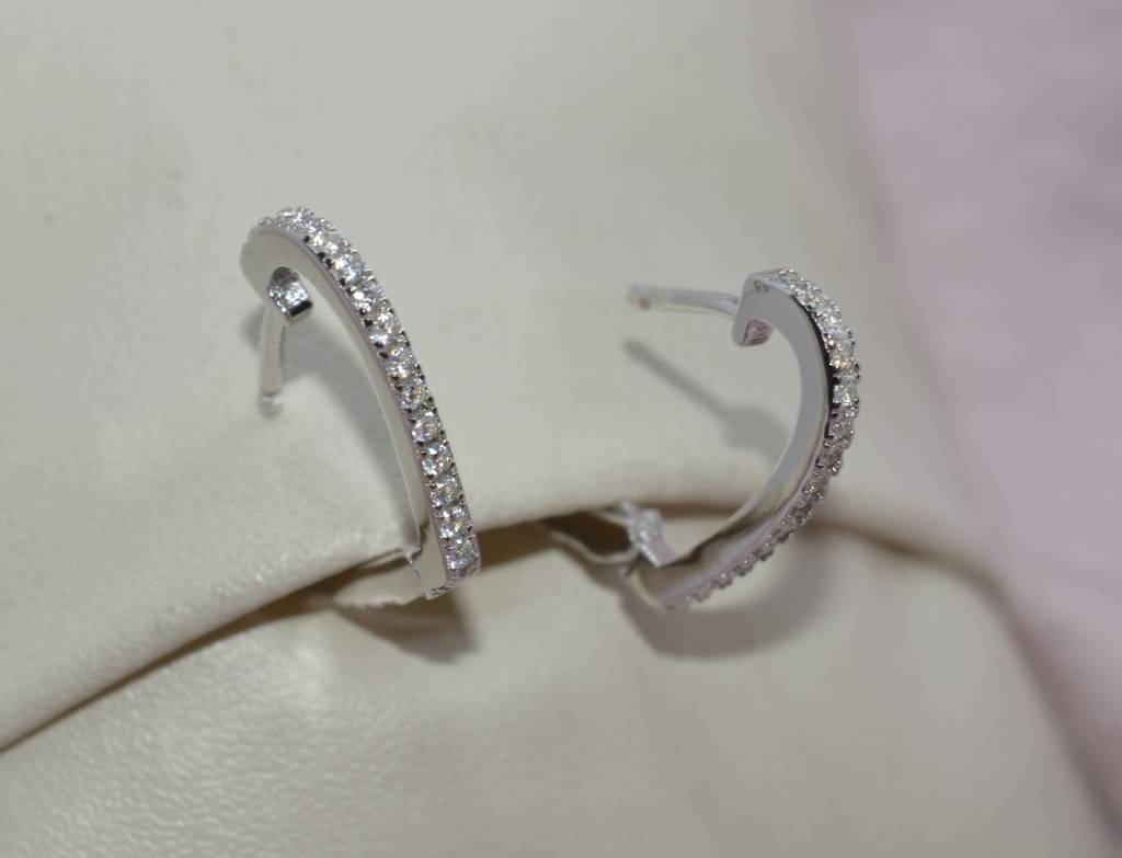 Silver Heart Hoop Earrings : 1131