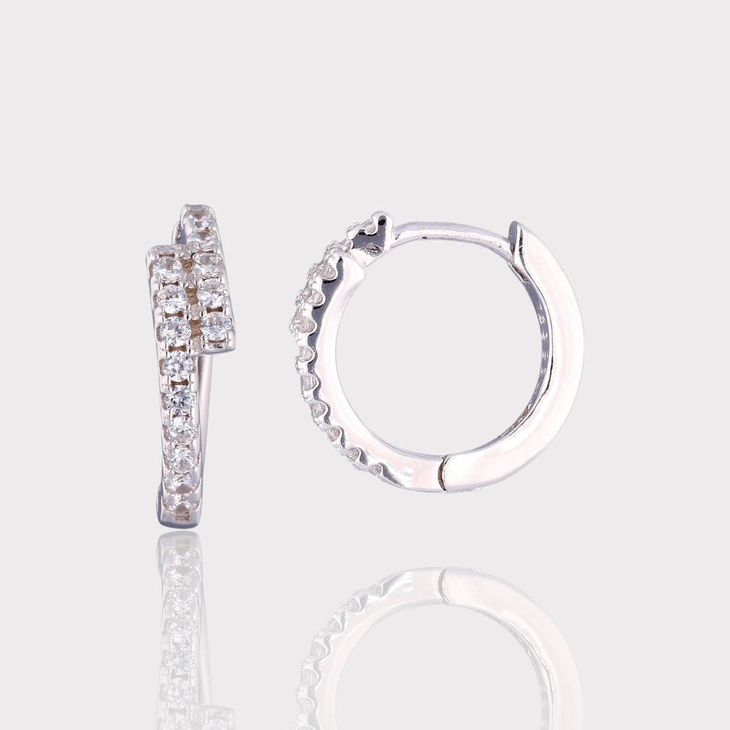 Classic Round Silver Hoop Earrings : 1132