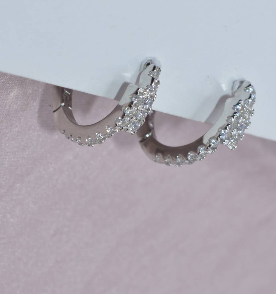 Classic Round Silver Hoop Earrings : 1132