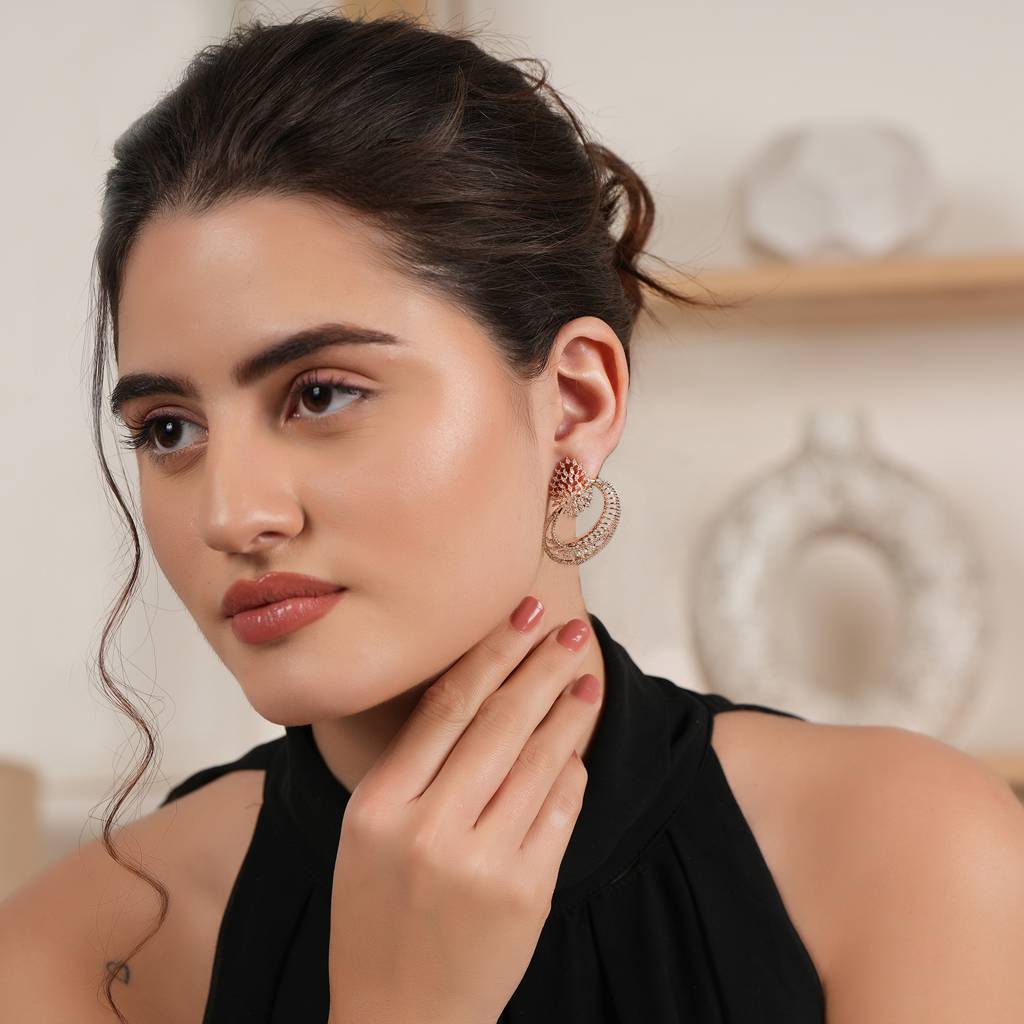 Stunning Cz Diamond Over Sized Stud Earring : SJ143