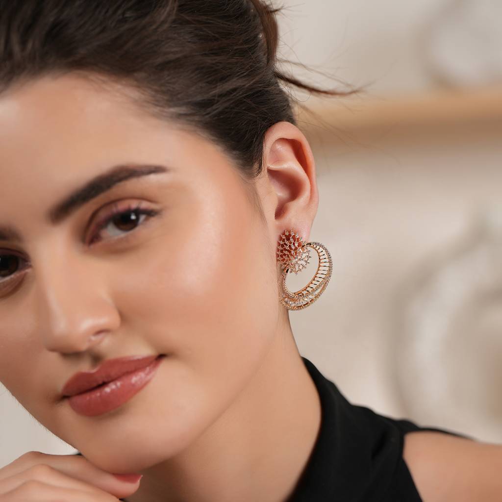 Stunning Cz Diamond Over Sized Stud Earring : SJ143