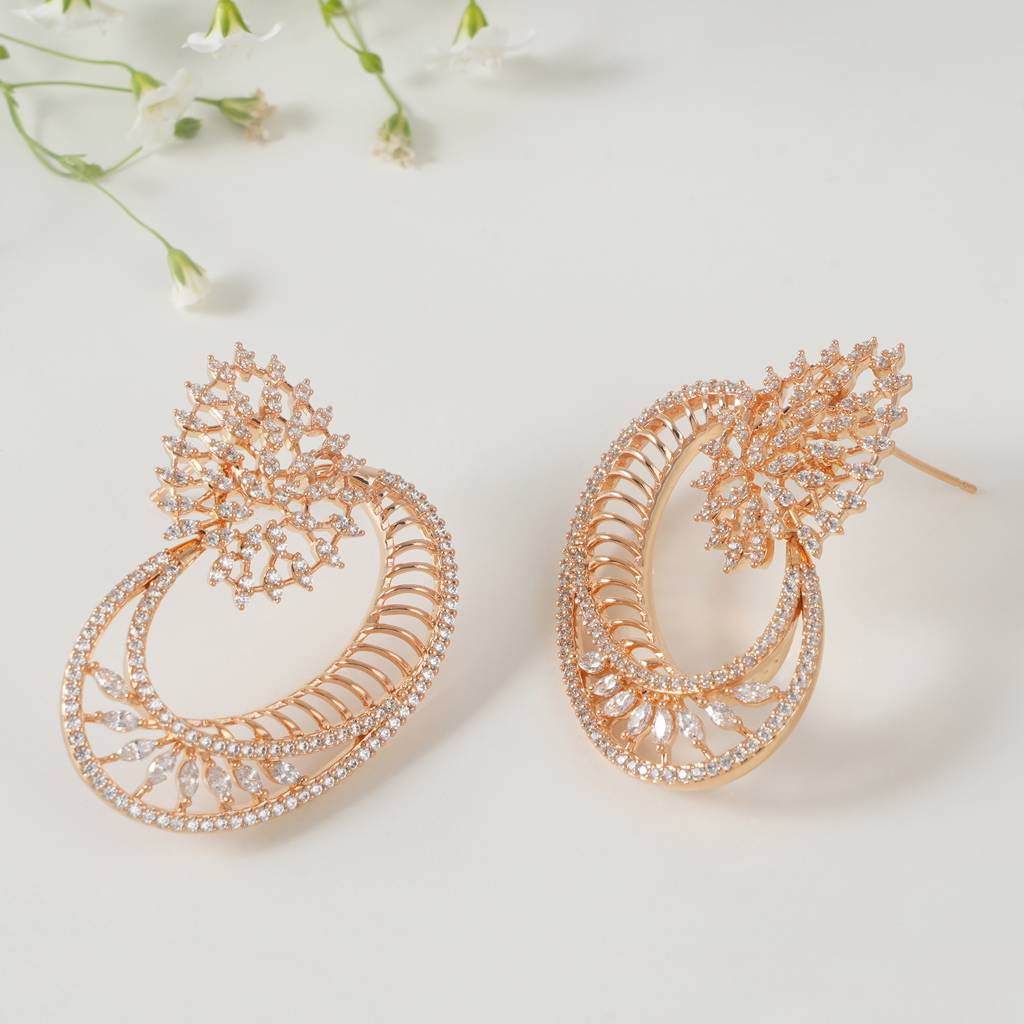 Stunning Cz Diamond Over Sized Stud Earring : SJ143