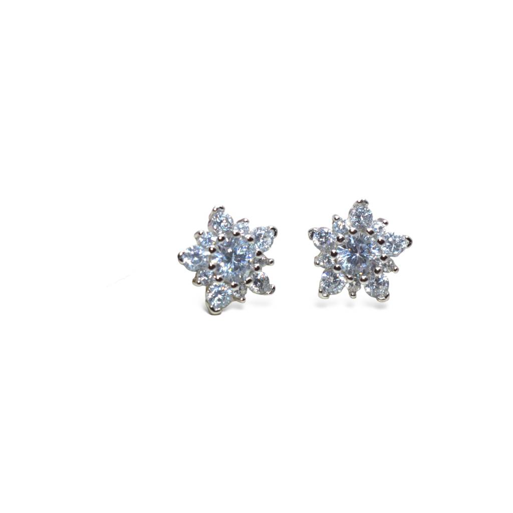 Stone-Studded Blossoms Earrings : 1141
