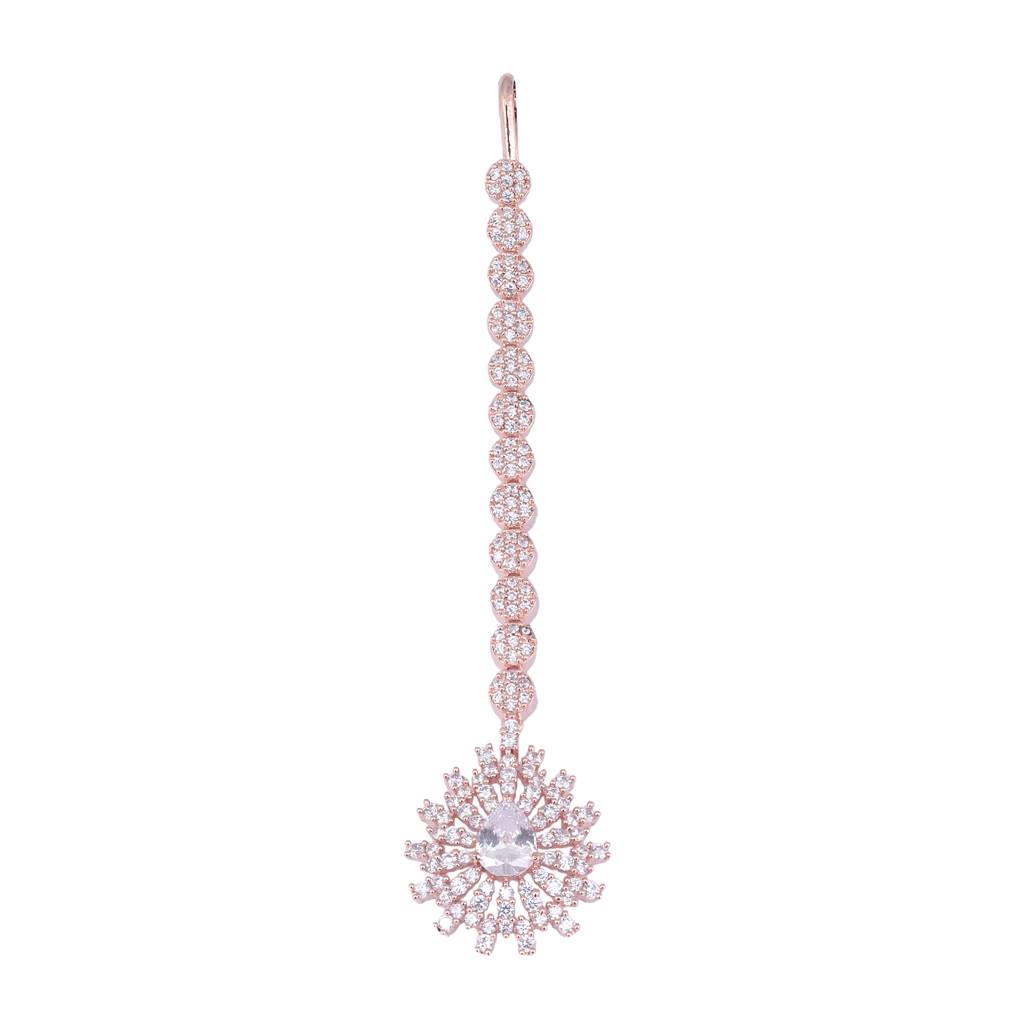 Drop-Shaped Diamond Maang Tikka Handcrafted And Stylish For Women & Girls : SJMT1159