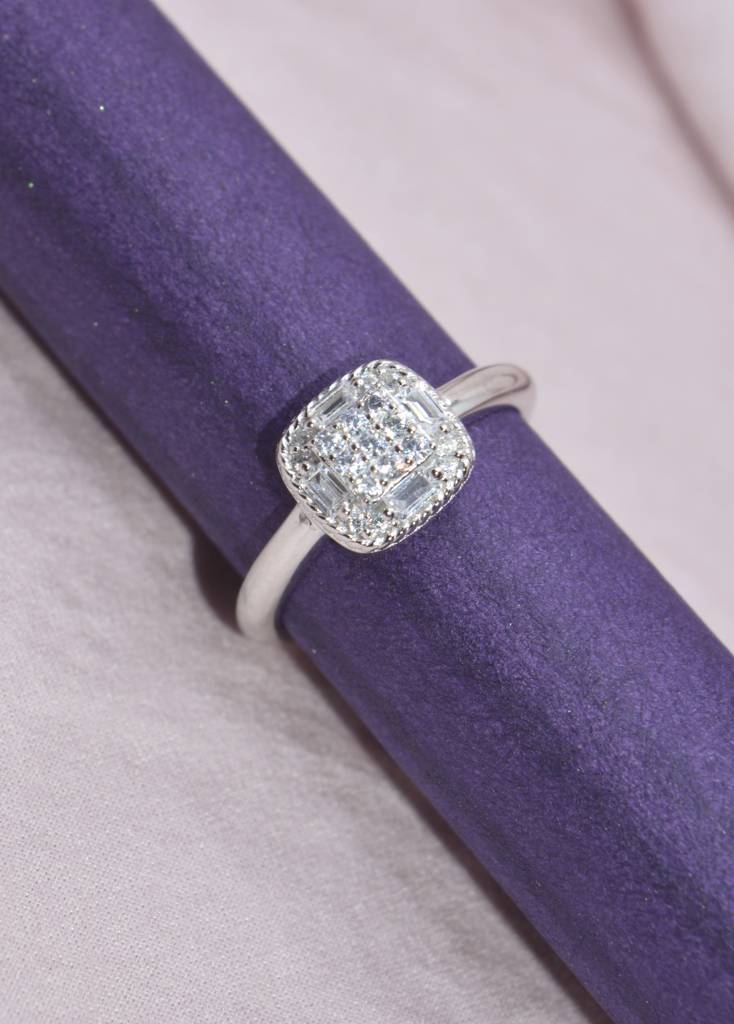 Structured Brilliance Ring: 925 Silver : 1168