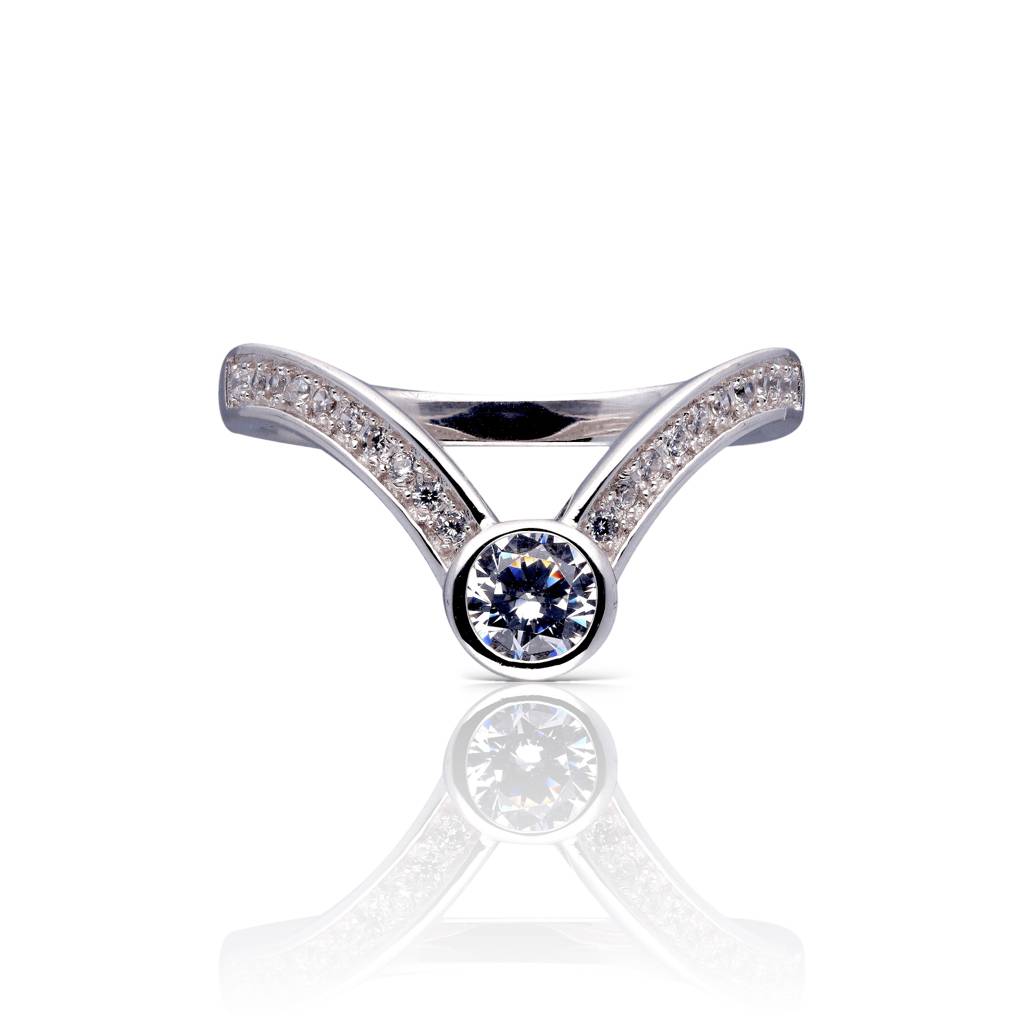 Duet Of Dazzle Silver Ring : 1171