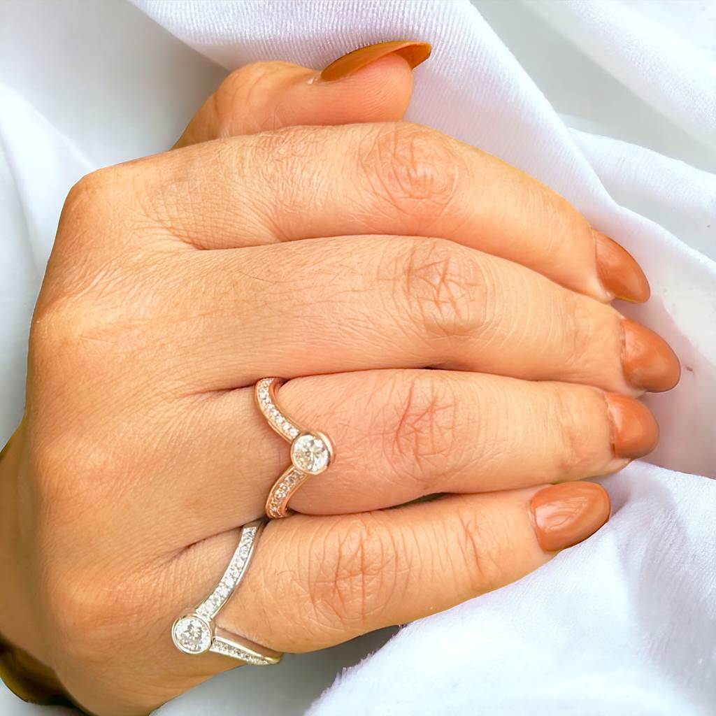 Duet Of Dazzle Silver Ring : 1171