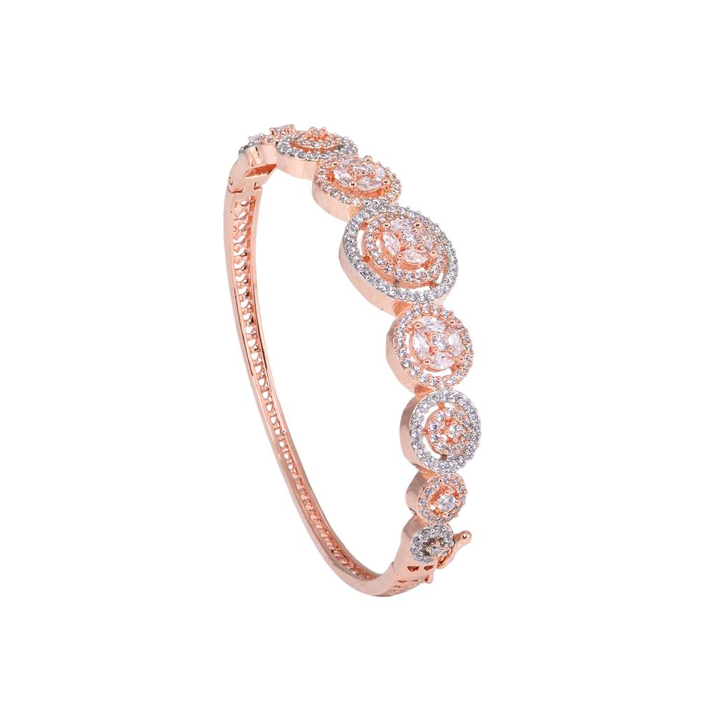Diamond Encrusted Handcrafted Bracelet, Rose Gold Plated : SJBR1188
