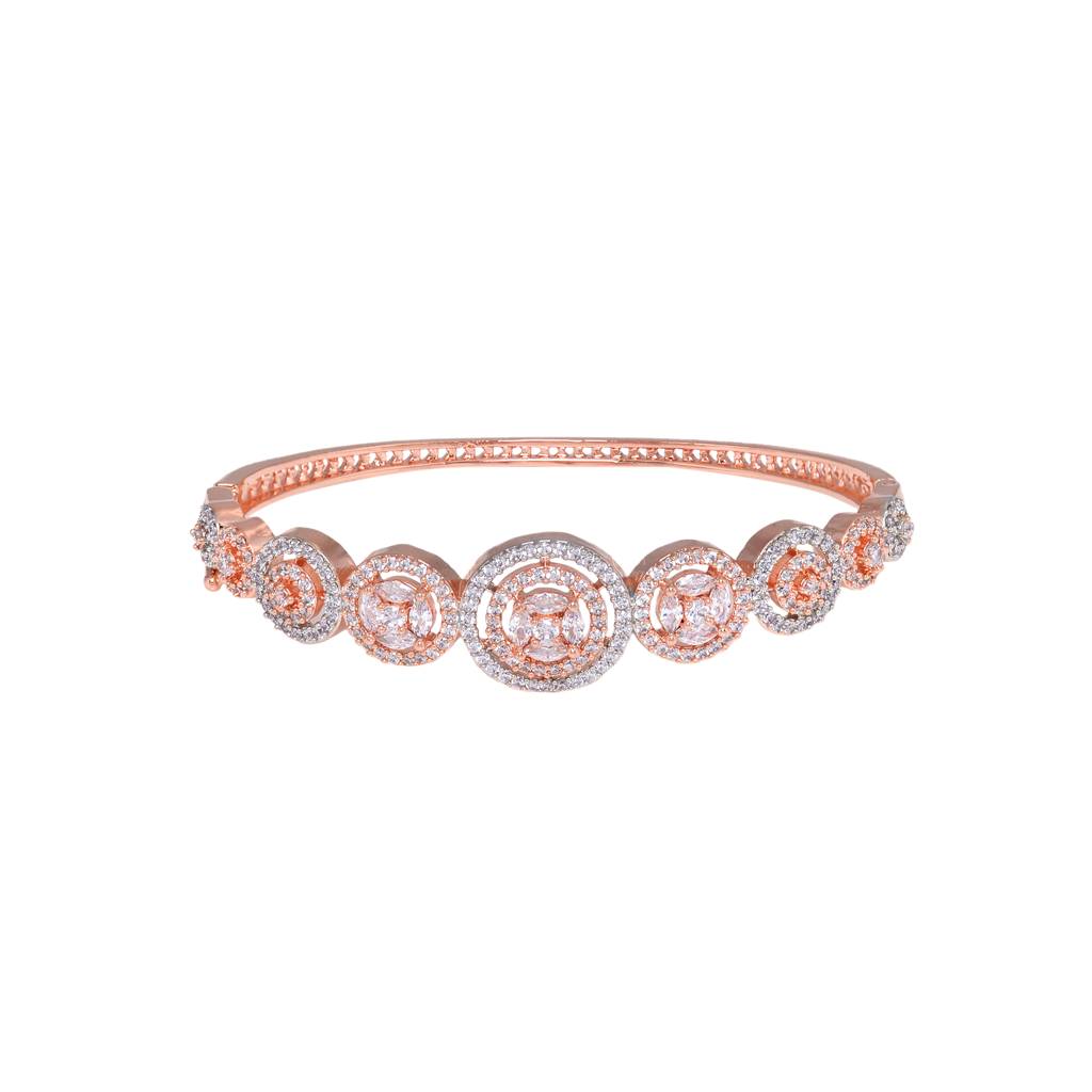 Diamond Encrusted Handcrafted Bracelet, Rose Gold Plated : SJBR1188