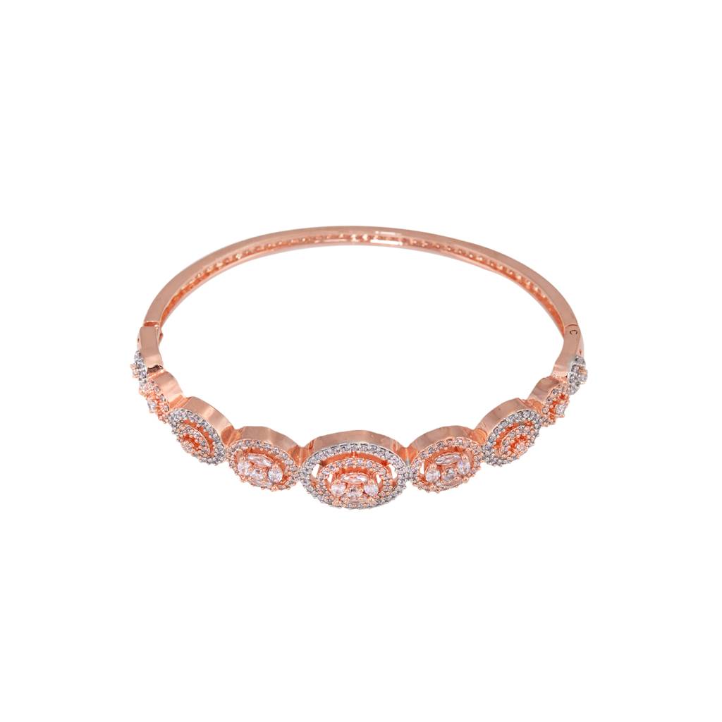 Diamond Encrusted Handcrafted Bracelet, Rose Gold Plated : SJBR1188