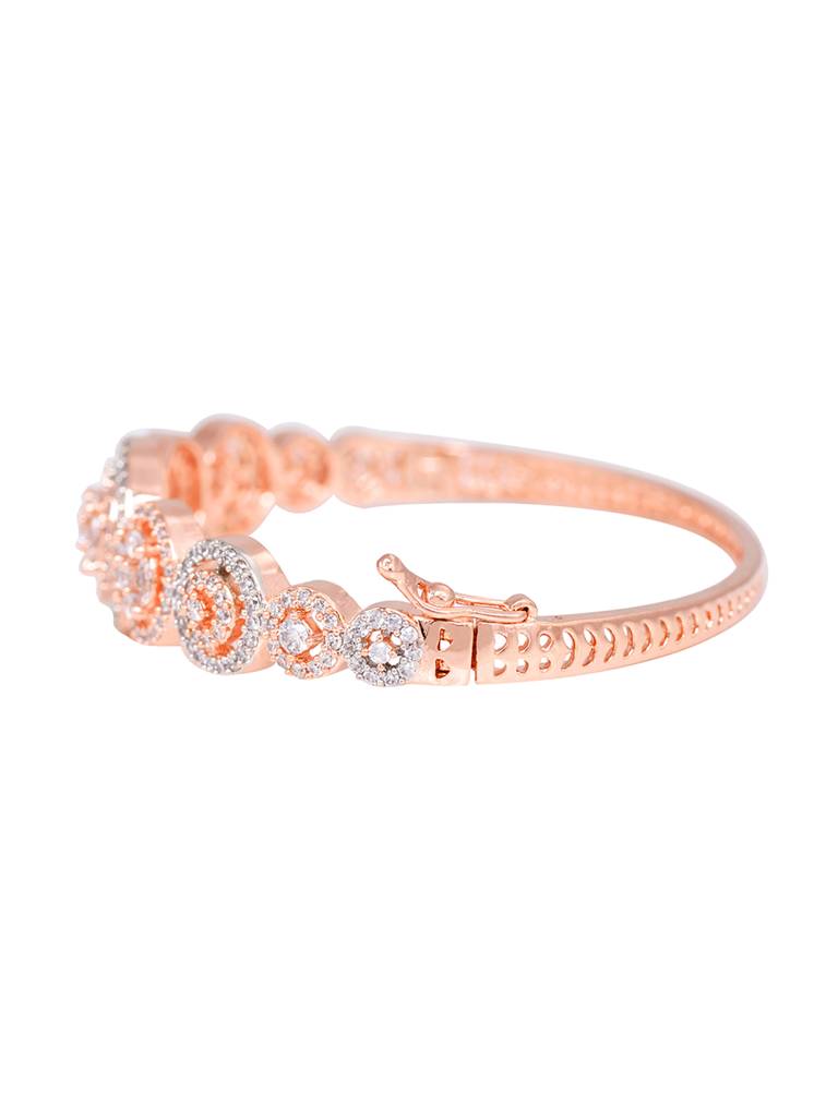 Diamond Encrusted Handcrafted Bracelet, Rose Gold Plated : SJBR1188