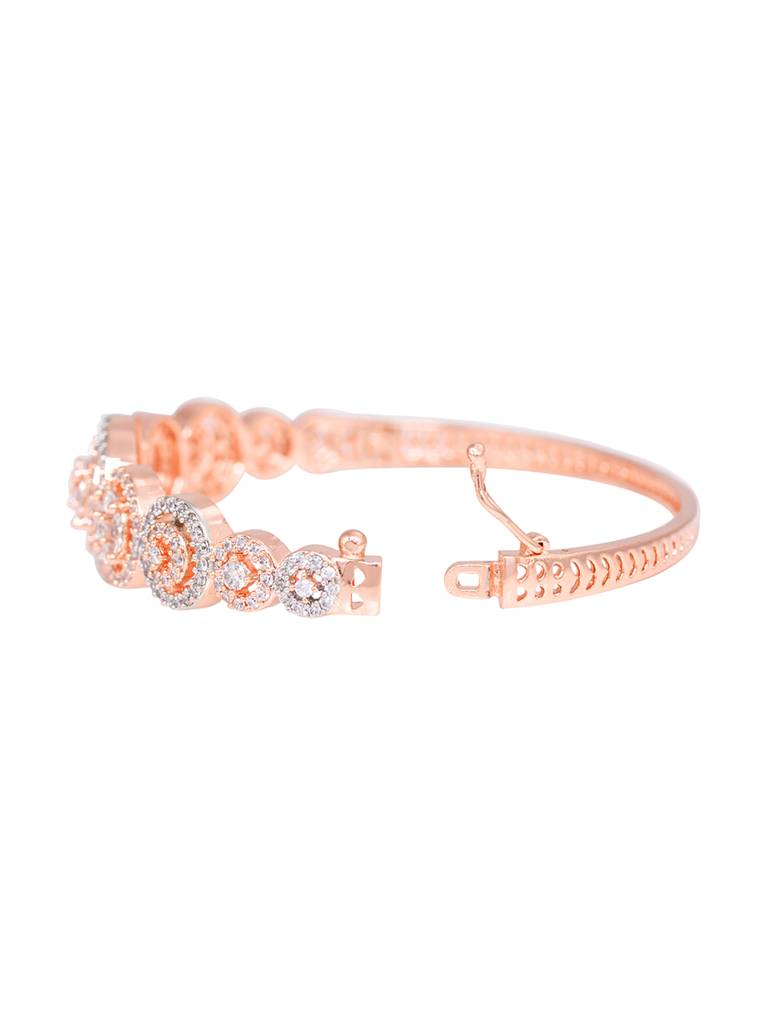 Diamond Encrusted Handcrafted Bracelet, Rose Gold Plated : SJBR1188