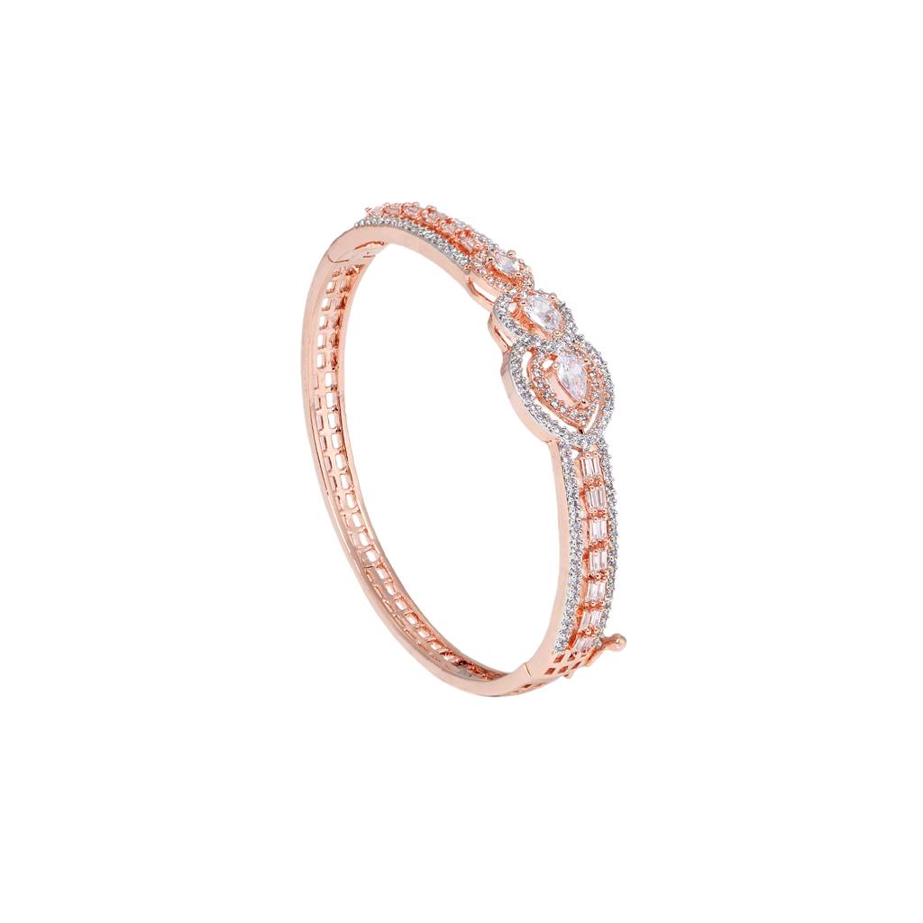 Drop Design Diamond Studded Bracelet,Rose Gold Plated : SJBR1189