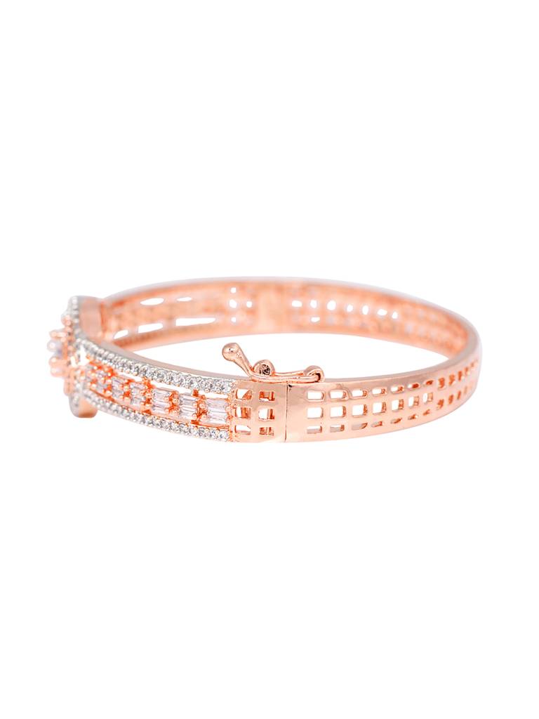 Drop Design Diamond Studded Bracelet,Rose Gold Plated : SJBR1189