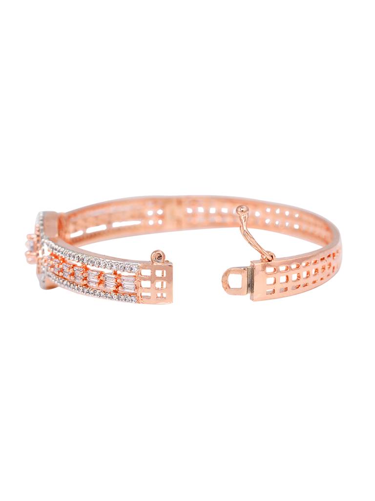 Drop Design Diamond Studded Bracelet,Rose Gold Plated : SJBR1189