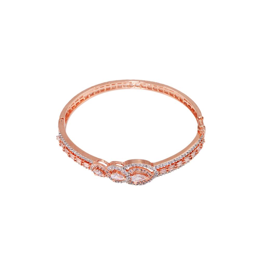 Drop Design Diamond Studded Bracelet,Rose Gold Plated : SJBR1189