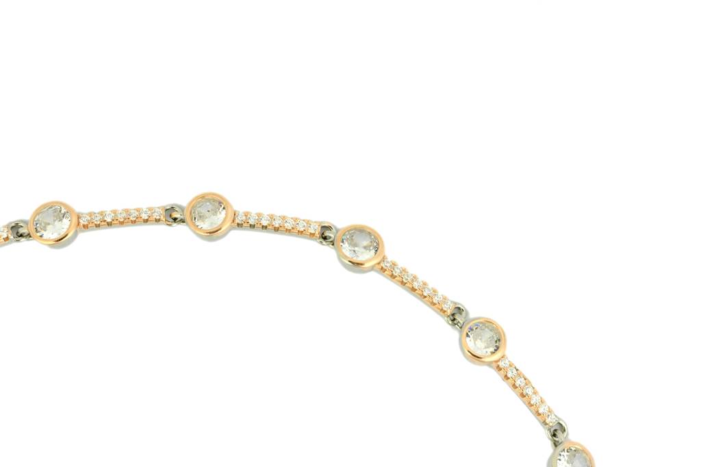 Rose Gold Anklet With Stones With Adjustable Chain : AA144