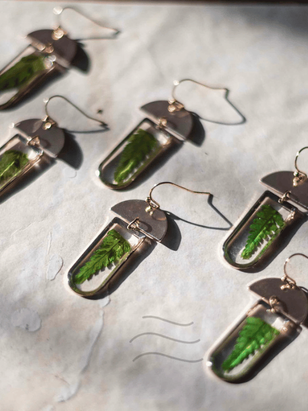 Petrichor Fern Earrings : LA-FF-PFD-01