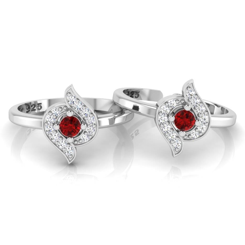 Iski Uski 925 Sterling Silver Antique Cz Toe Rings