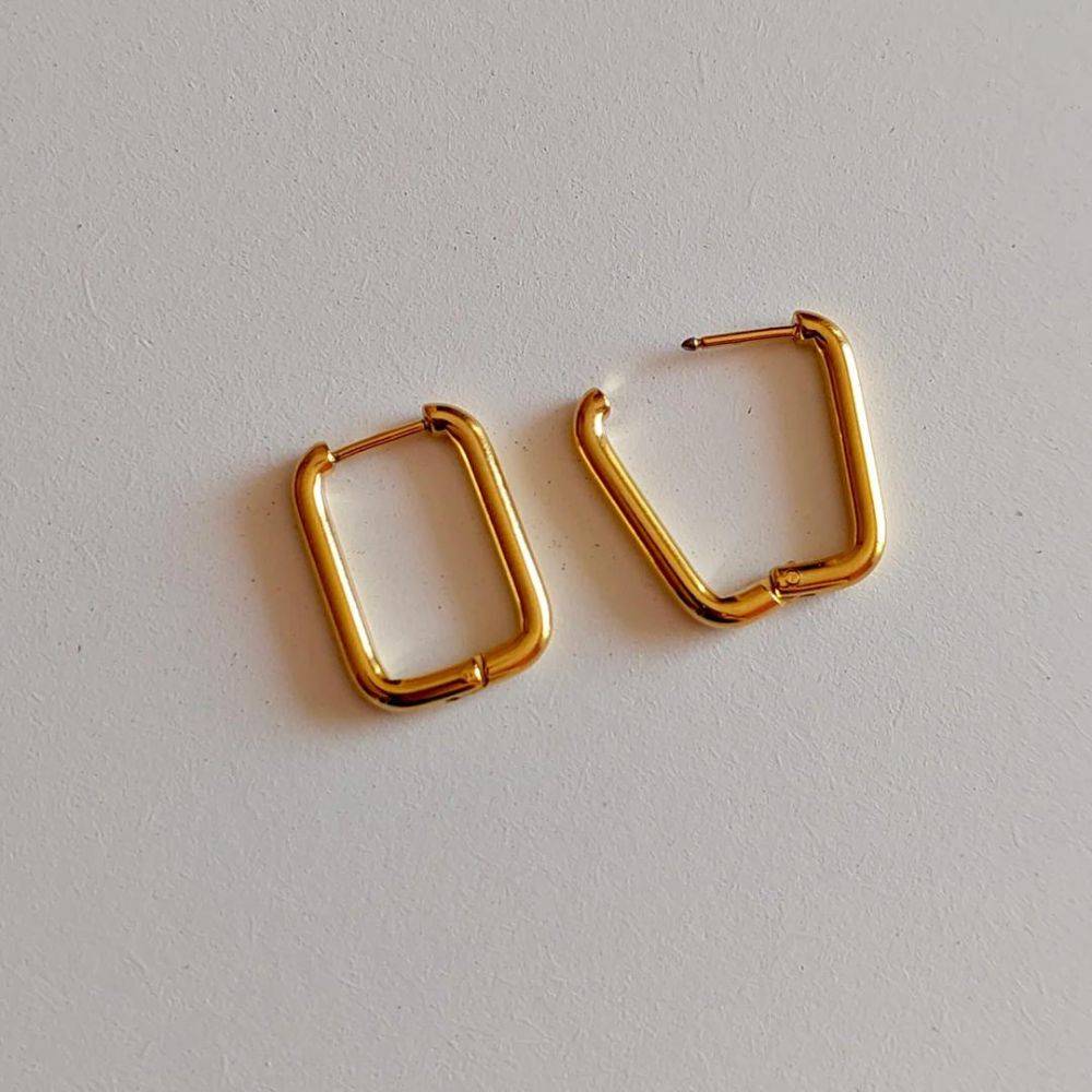 18Kt Gold Plated Box Earrings