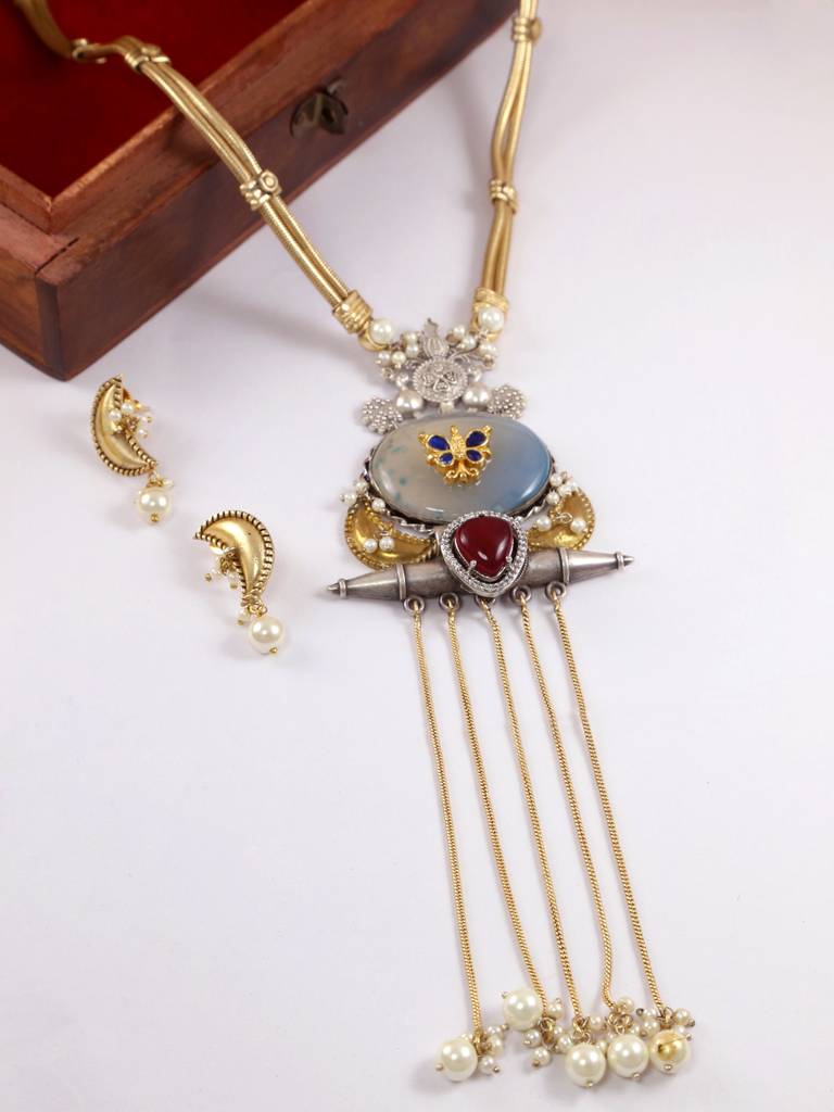 Fusion Gemstone Necklace Set : YI24A0067N
