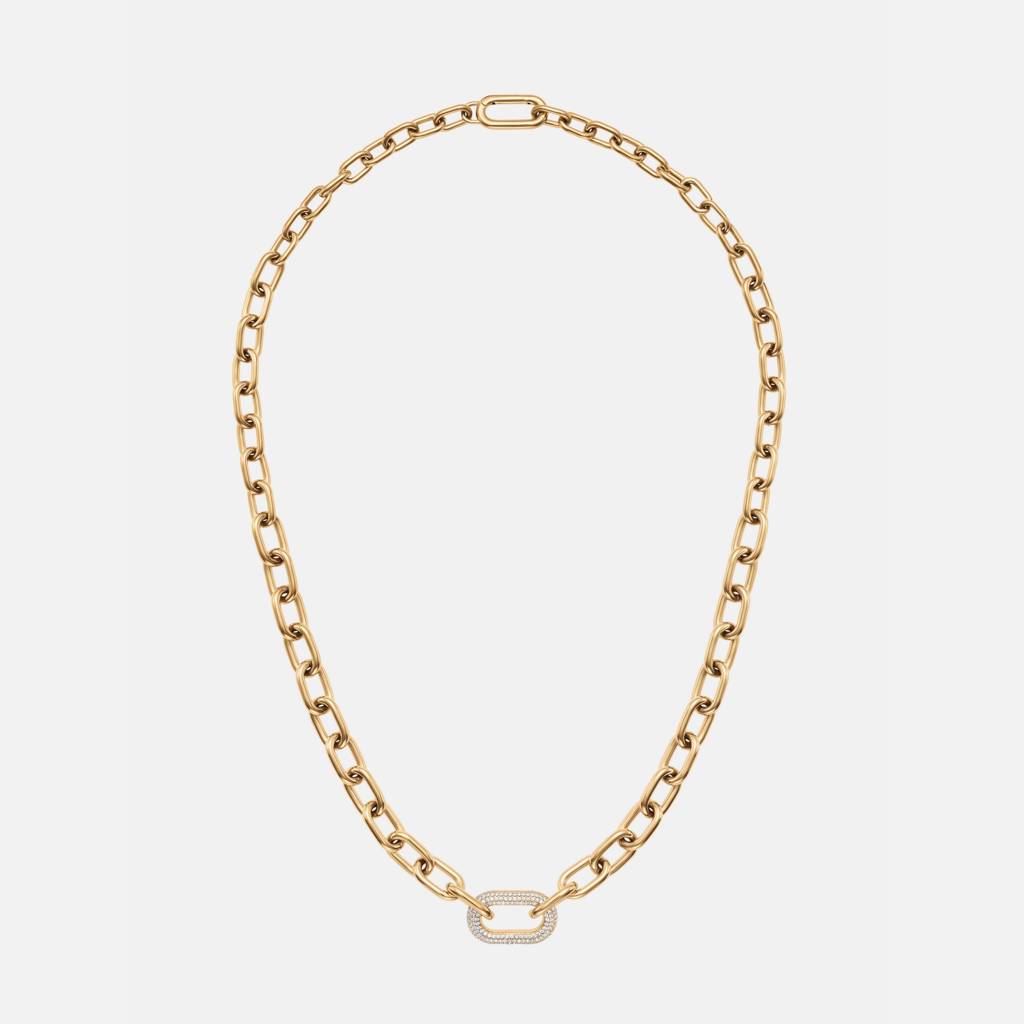 Daniel Wellington Crystal Link Metal Necklace For Women : DW00400589