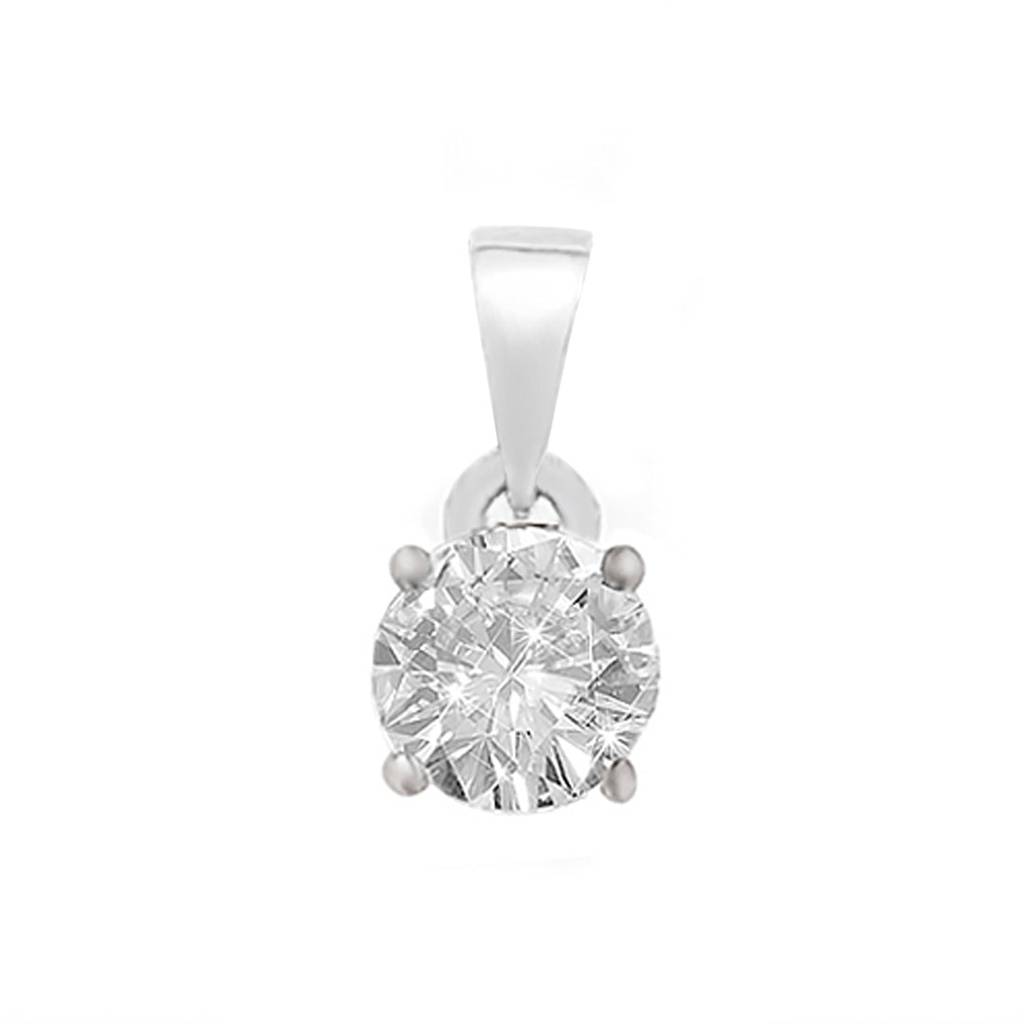 Solitaire 925 Silver Necklace Chain : PEN-30013-C