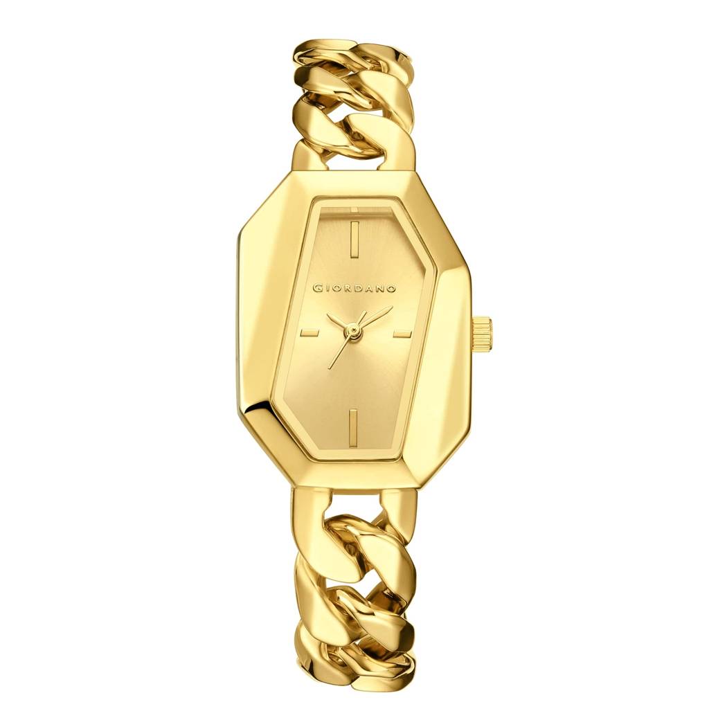 Giordano Stylish Analog Watch For Women Â Hexagon Dial, Trendy Chain Link Stainless Steel Strap, Elegant Dress : GZ-60122-33