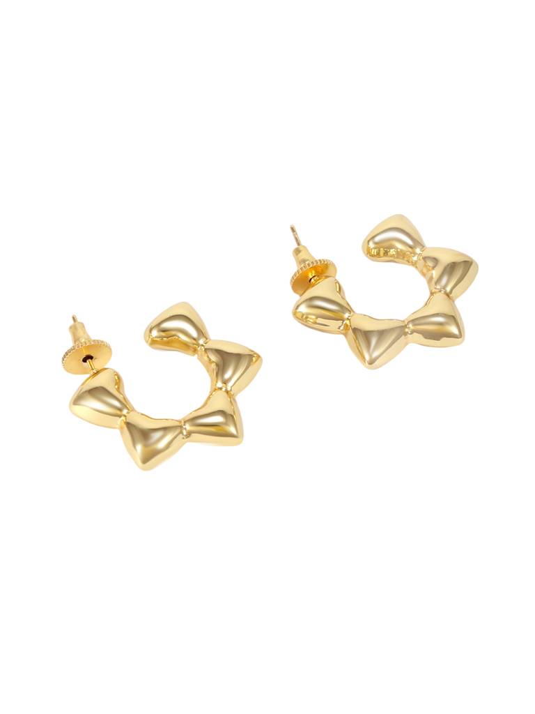 Gold Tone Spike Hoop Earrings : YI24A0061E