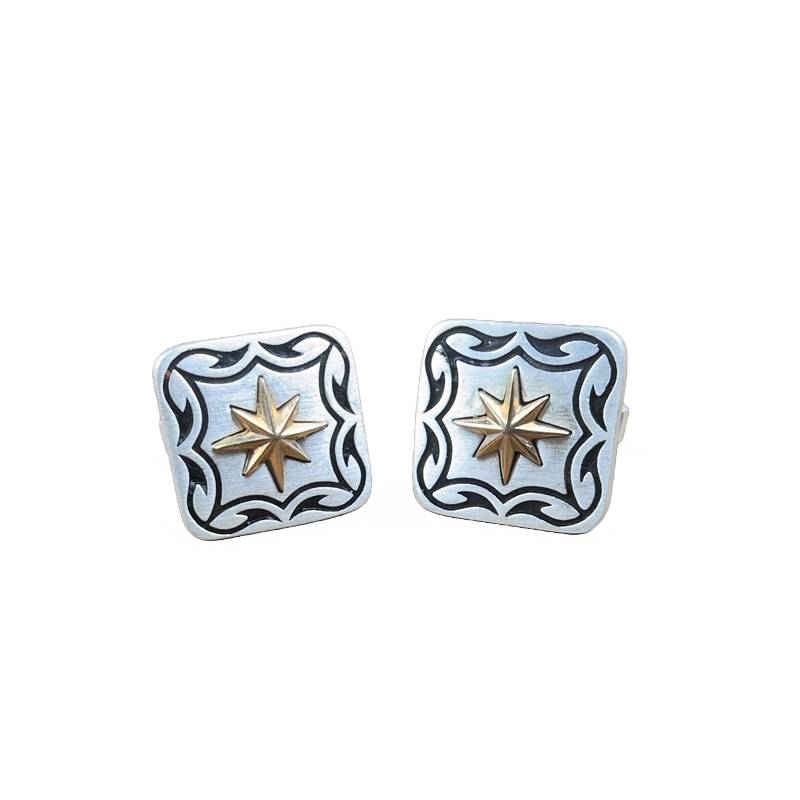 925 Pure Silver Men'S Square Carved Cufflinks | Silver Cuff Link : CUF1002