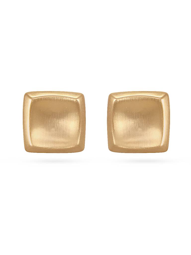 Square Shaped Minimalist Gold Stud Earrings : YI24A0054E