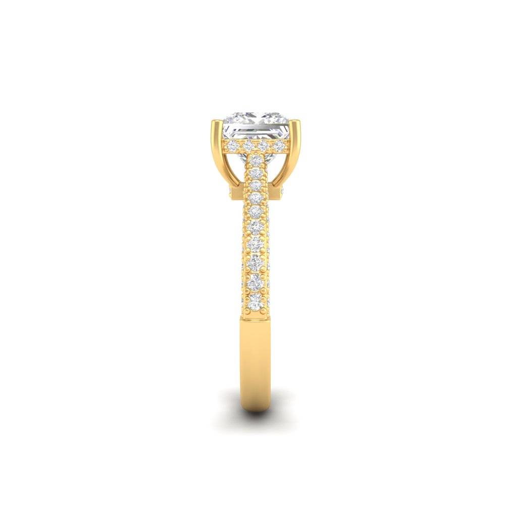2.50 Ct Princess Cut Moissanite Women Solitaire Ring 14K Gold Plated : FJ_006