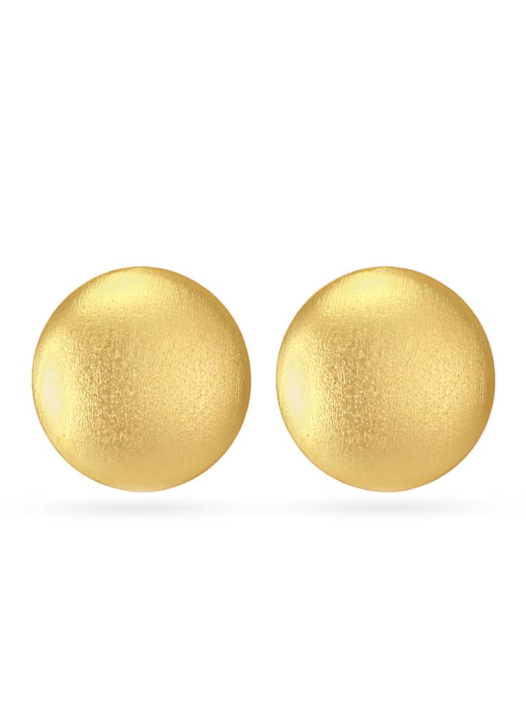 Minimalist Gold Stud Statement Earrings : YI24A0042E