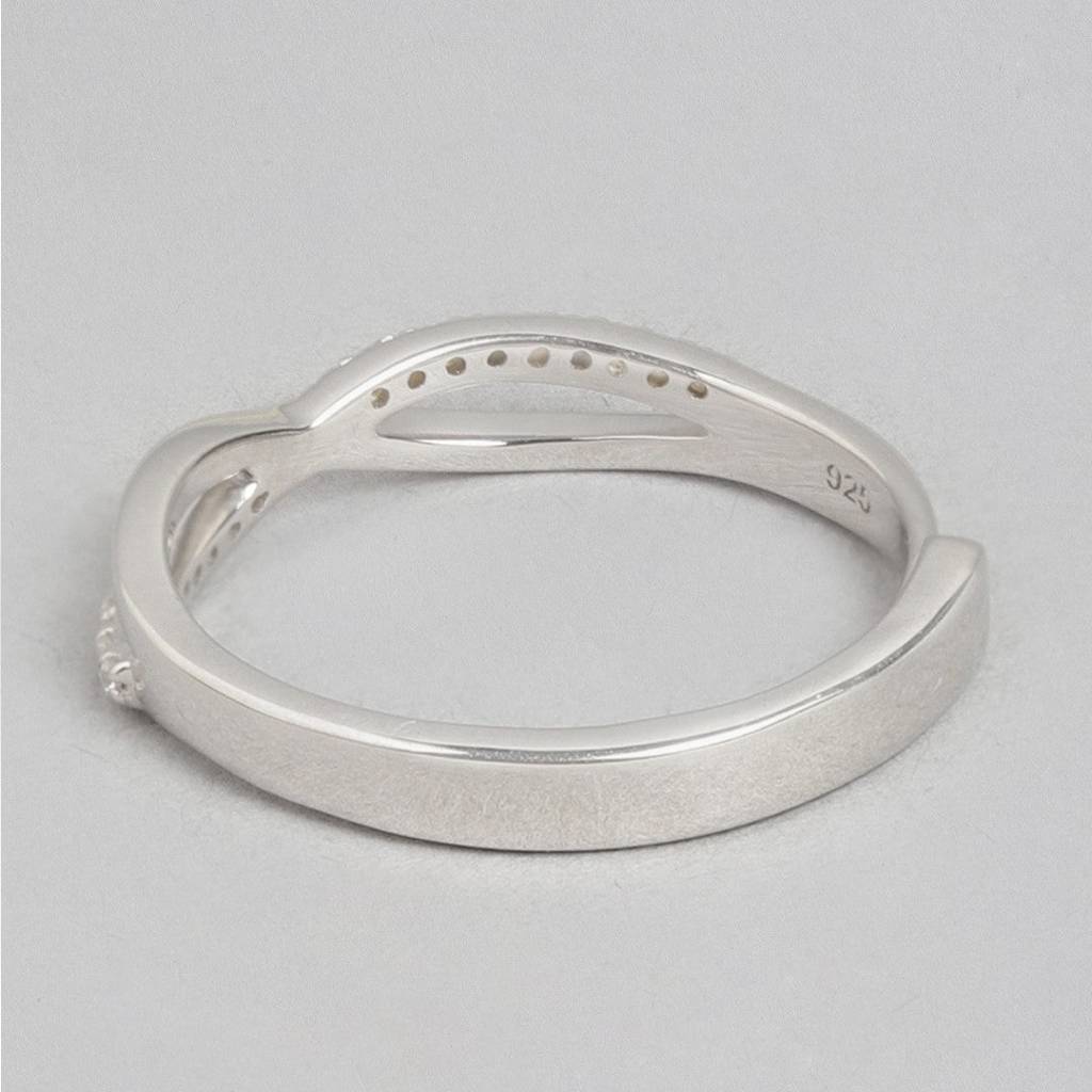 Infinity Bond Rhodium-Plated 925 Sterling Silver Ring (Adjustable) : RNG-40262-CMB-R