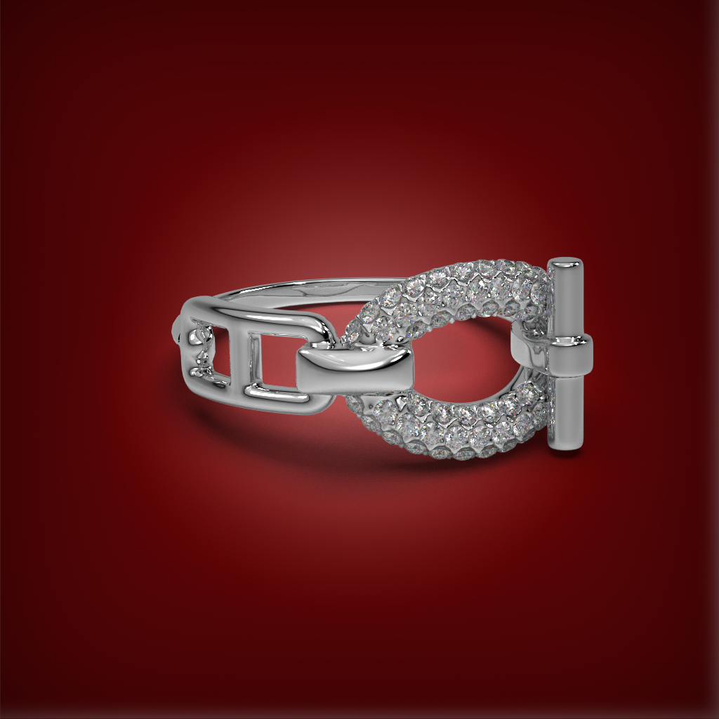 Iconic Toggle Ring | 925 Sterling Silver | Iconic Pavé Toggle Ring ...