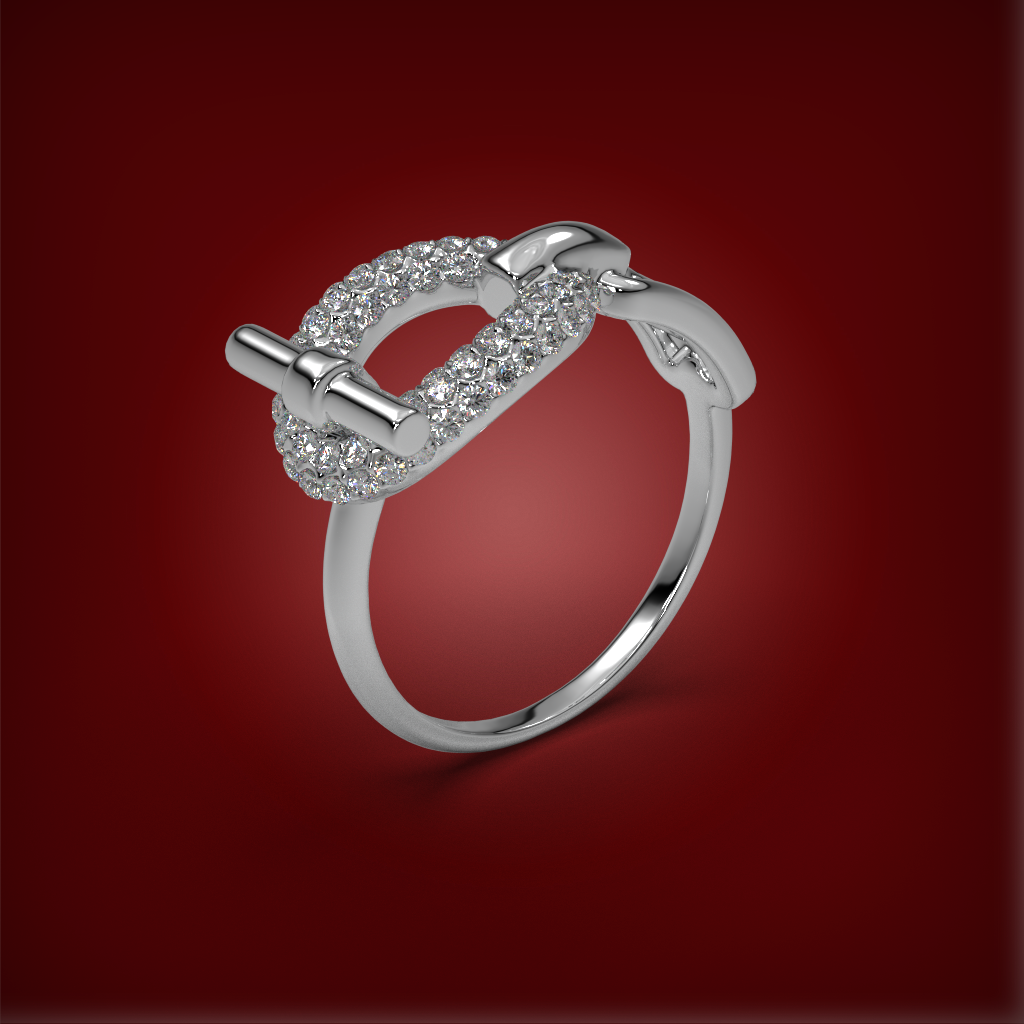 Iconic Toggle Ring | 925 Sterling Silver | Iconic Pavé Toggle Ring ...