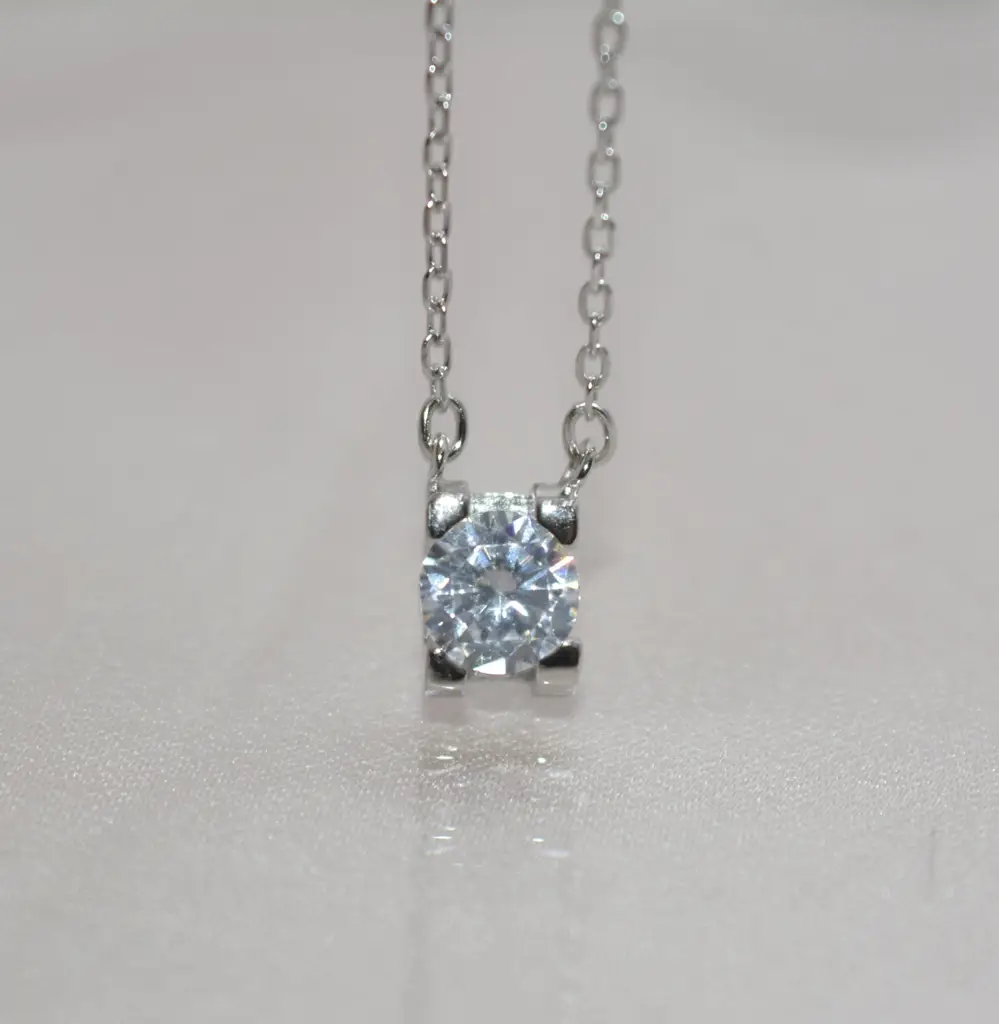 Silver Solitaire Necklace : 1201