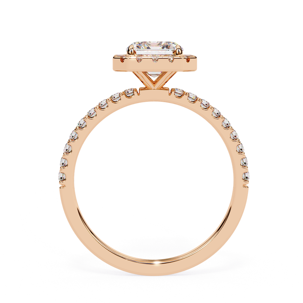 2Ct Emerald Cut Lab Grown Diamond Engagement Ring : ZY-027