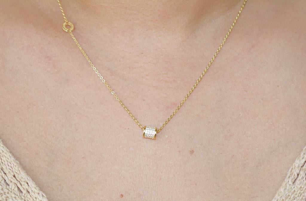 Stardust Cylinder Pendant Necklace : 1216