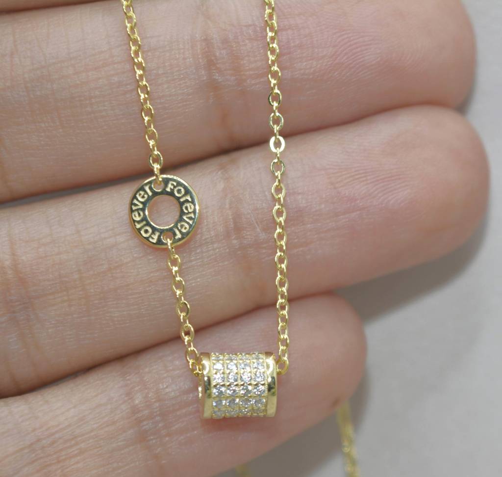 Stardust Cylinder Pendant Necklace : 1216
