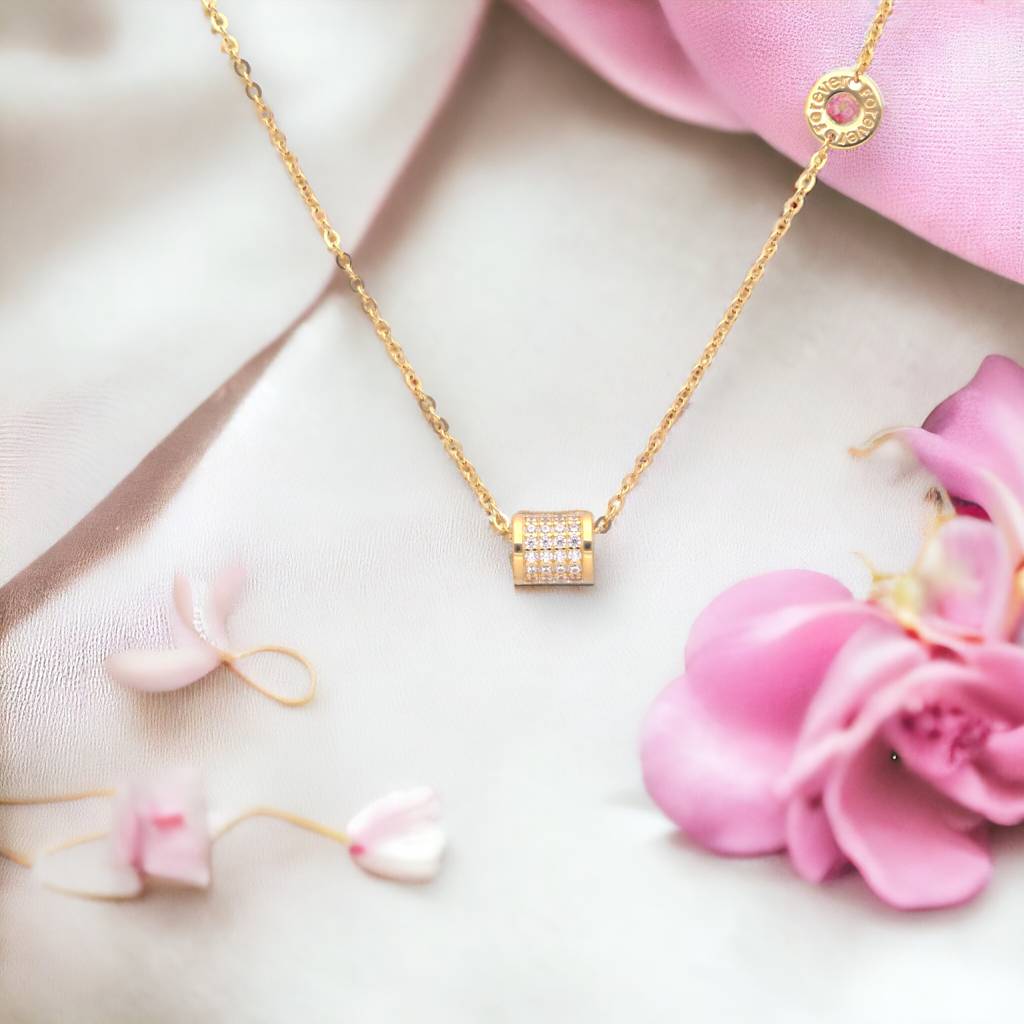 Stardust Cylinder Pendant Necklace : 1216