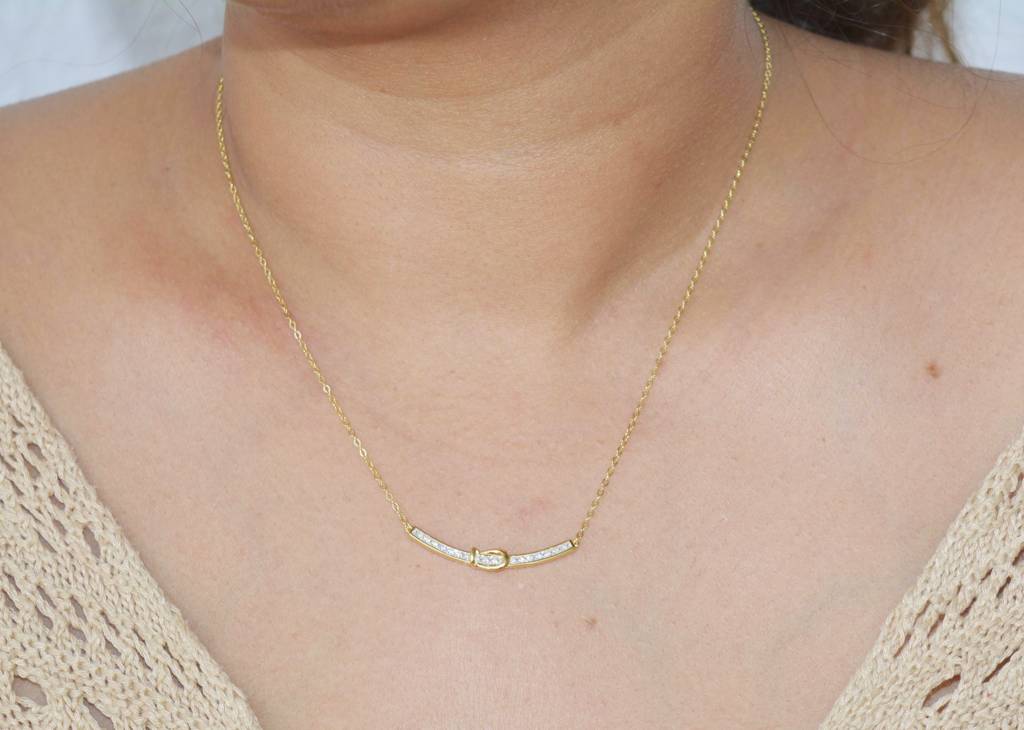 Glam Dash Necklace: Sterling Silver : 1219