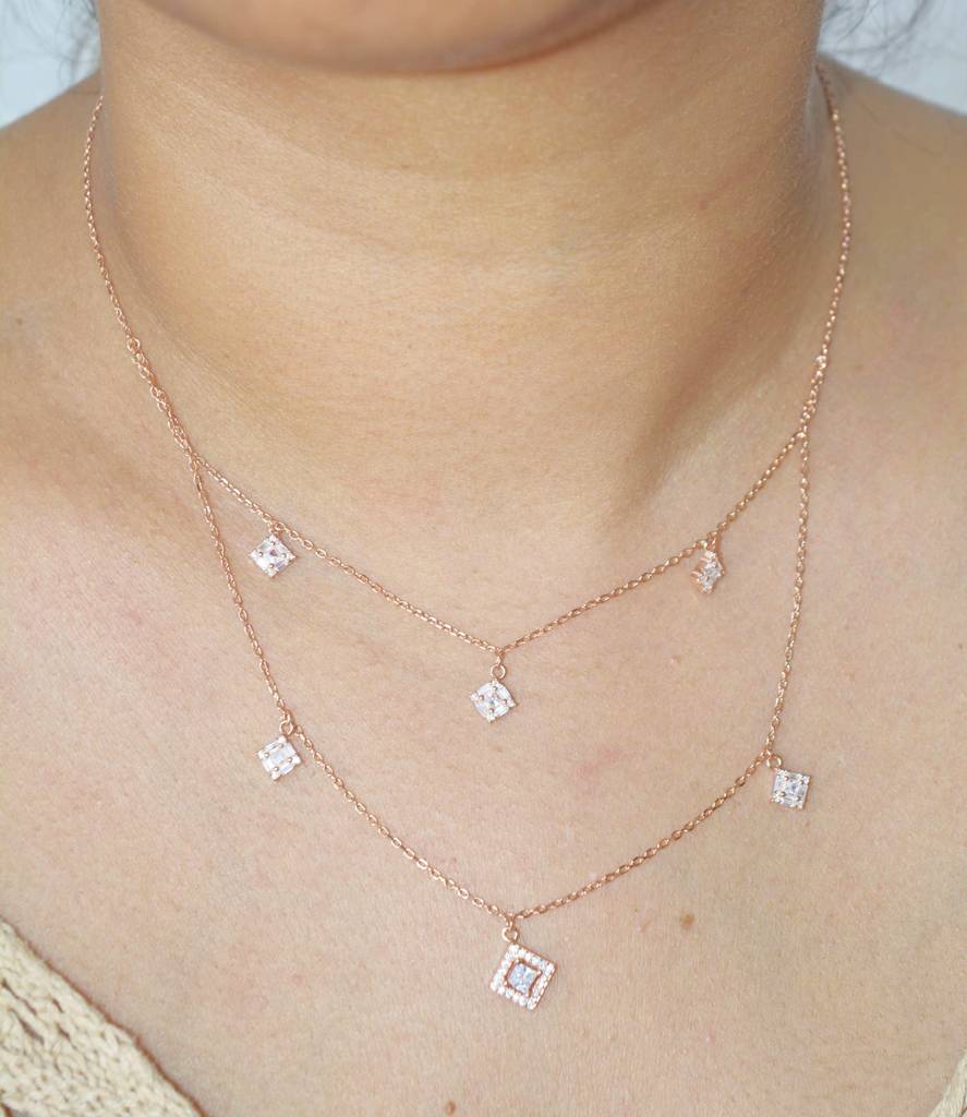 Square Serenity Layered Necklace : 1227