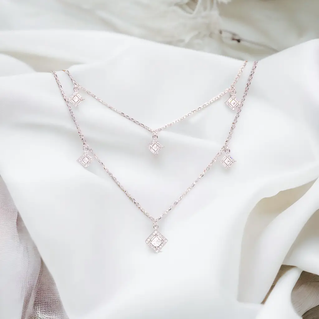 Square Serenity Layered Necklace : 1227