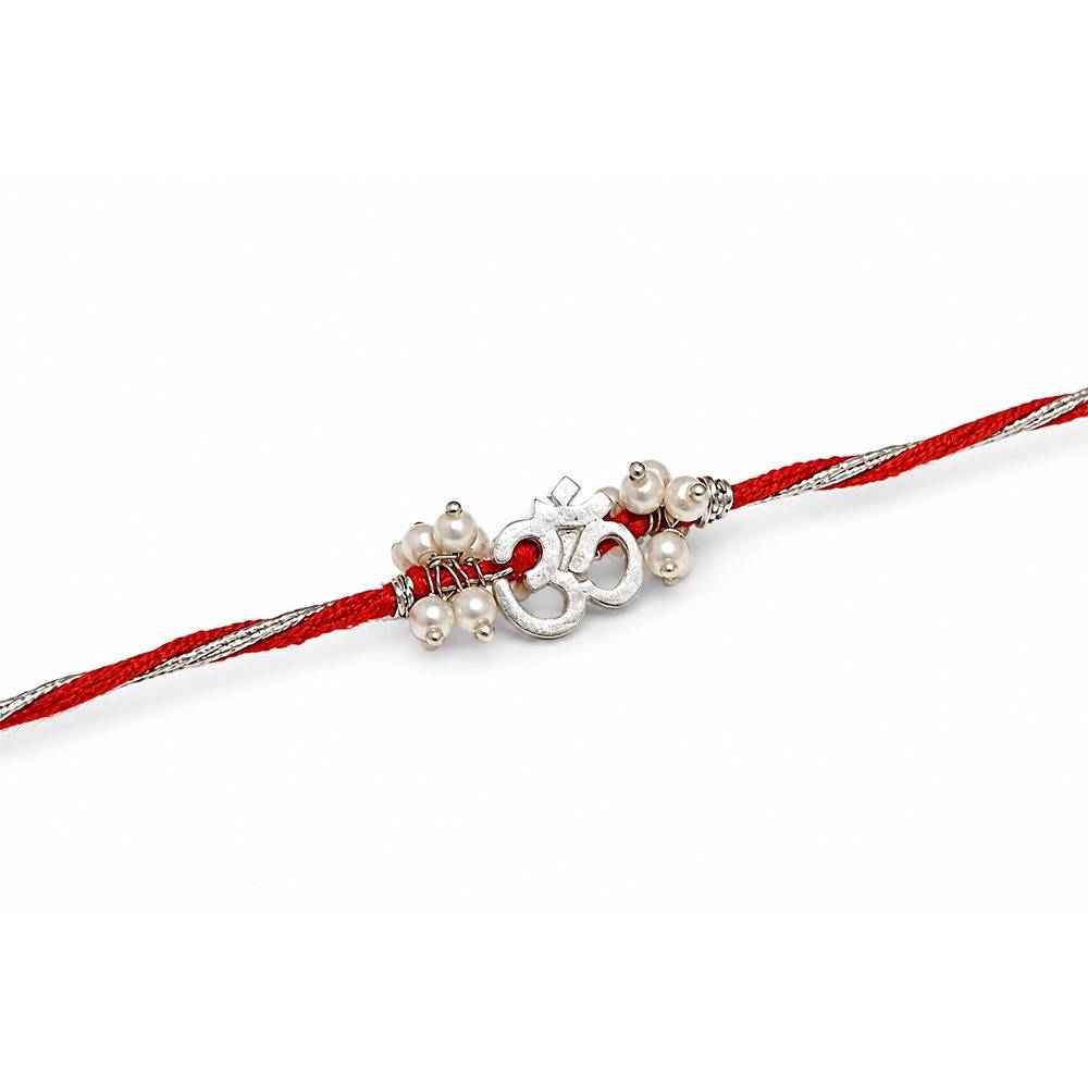 Pearl Om Blessing 925 Sterling Silver Rakhi : 1013383