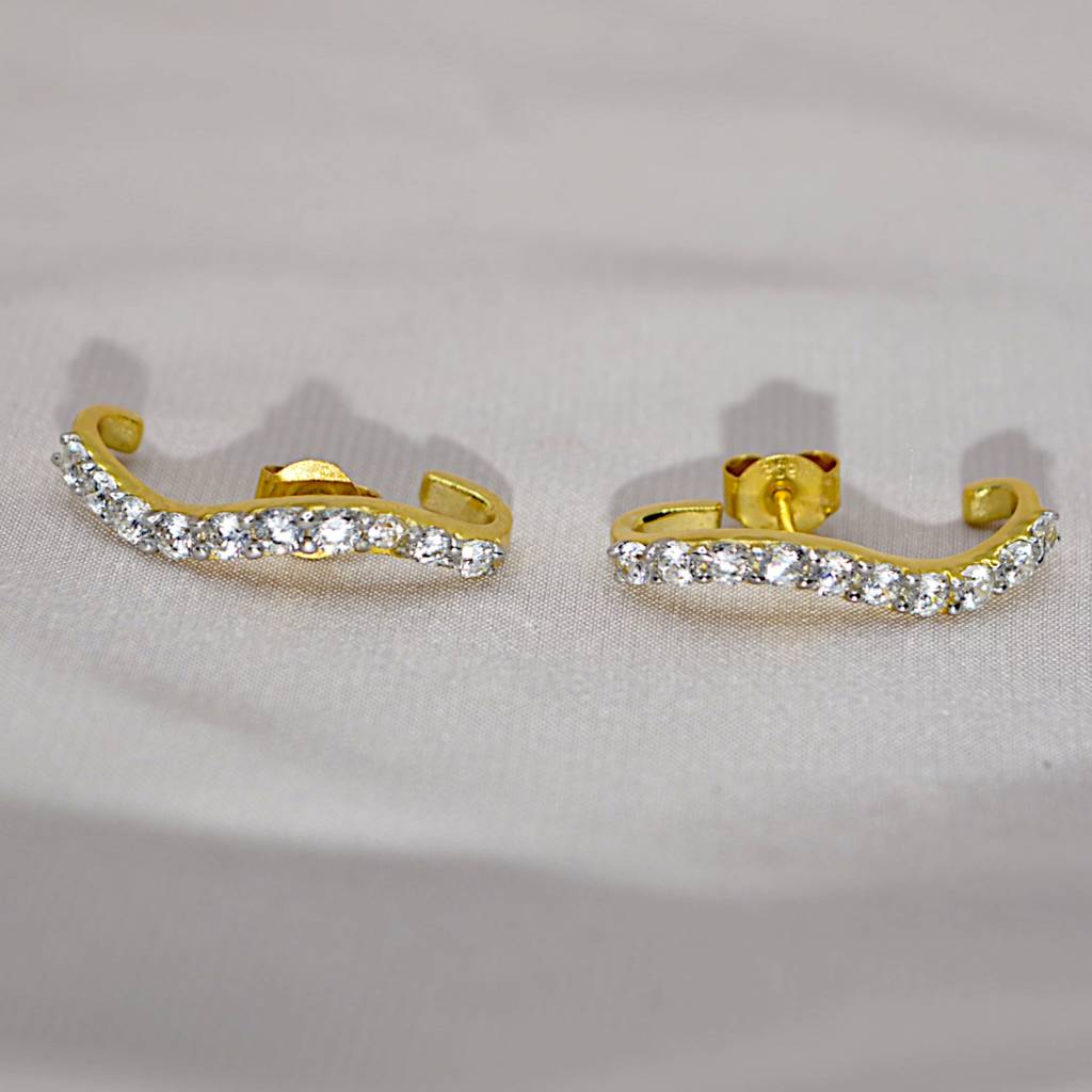 Luxe Sparkling Cuff Earrings : 1236