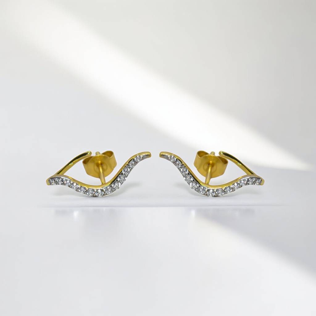 Twinkling Wave Cuff Earrings : 1238